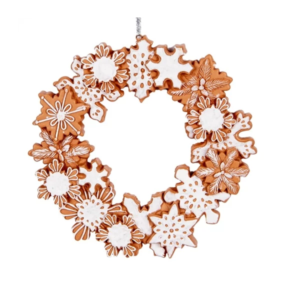 Mézekalács koszorú 18x2cm, műanyag függődísz, CLEEF.6PR5320