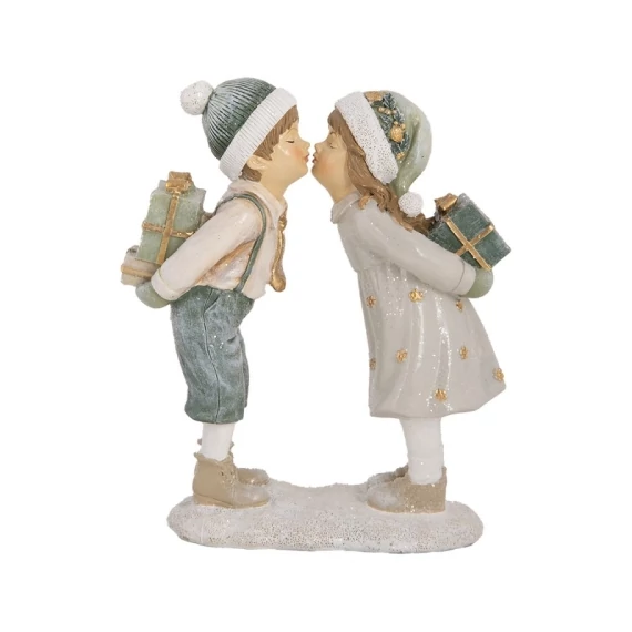 Puszilózó gyerekek csomagokkal 15x6x18cm, műanyag dekorfigura, CLEEF.6PR5651