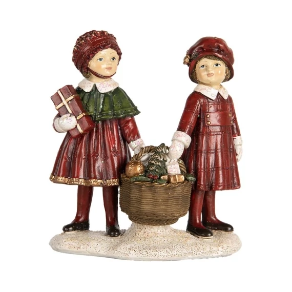 Gyerekek teli kosárral, 11x6x12cm, műanyag dekorfigura, CLEEF.6PR5678