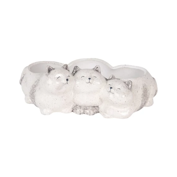 Kerámia virágkaspó cicás, 27x16x10cm, CLEEF.6CE2132