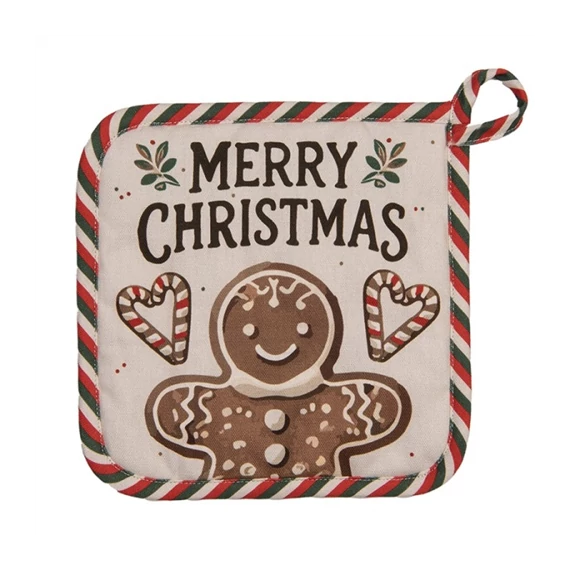 Edényalátét 20x20cm,100% pamut, Classic Gingerbread Magic, CLEEF.CGM45