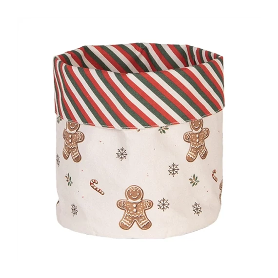 Kenyérkosár15x16cm, 100% pamut, Classic Gingerbread Mgic, CLEEF.CGM50