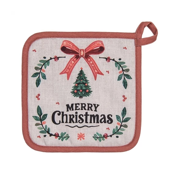 Edényalátét 20x20cm,100% pamut, Traditional Christmas Harmony, CLEEF.TCH45