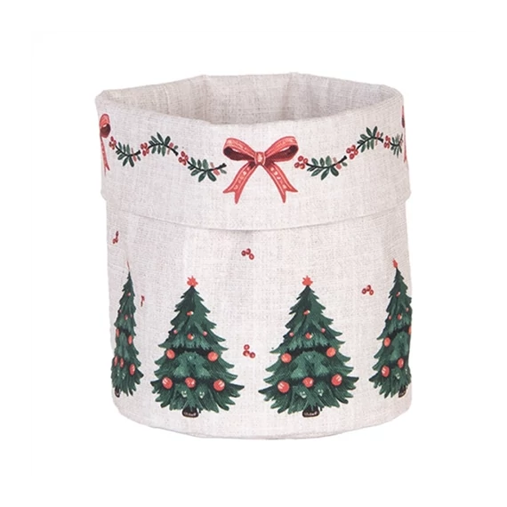 Kenyérkosár15x16cm, 100% pamut, Traditional Christmas Harmony, CLEEF.TCH50