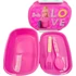 Kép 2/5 - Barbie Love szendvicsdoboz + evőeszköz szett