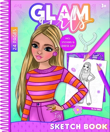 Glam Girls Fay spirál vázlatfüzet 24 lapos, matricával