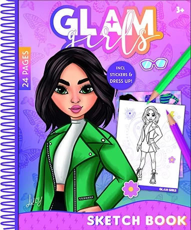 Glam Girls Lucy spirál vázlatfüzet 24 lapos, matricával