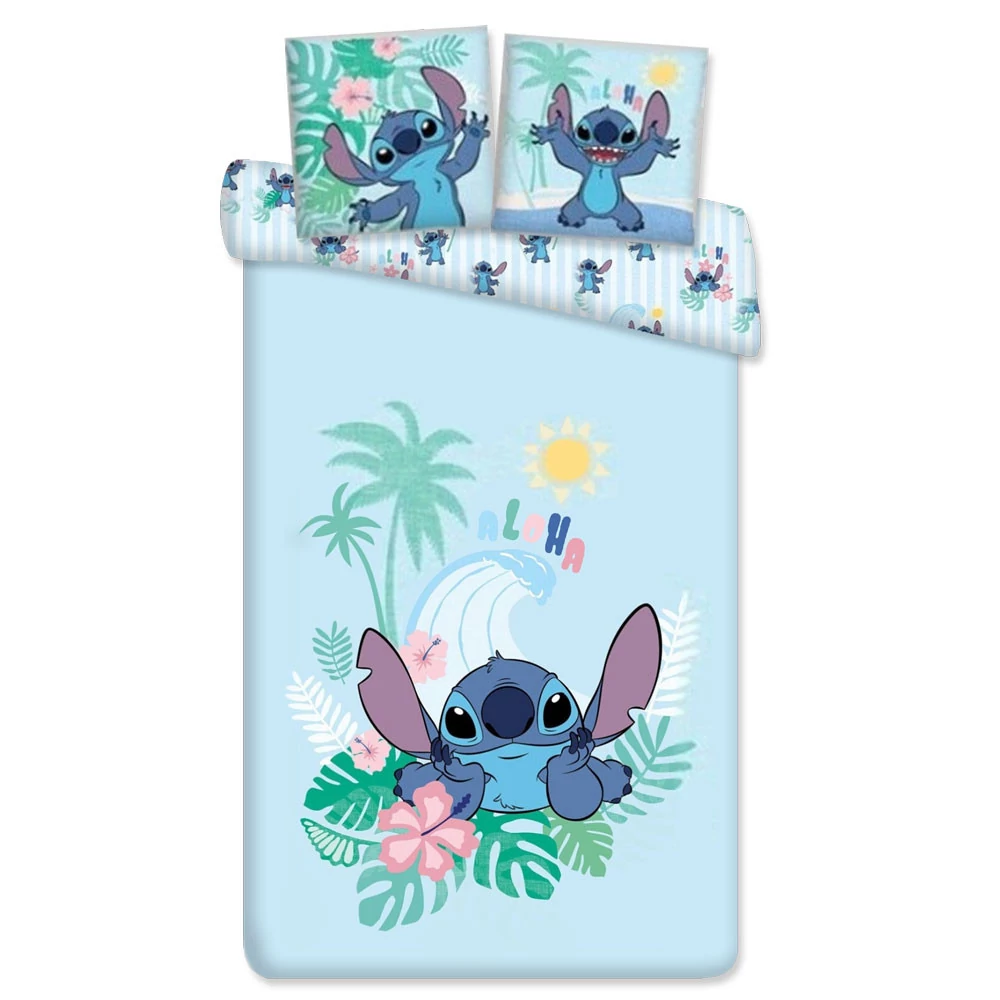 Disney Lilo és Stitch, A csillagkutya Aloha Palm ágyneműhuzat 140×200cm, 65×65 cm