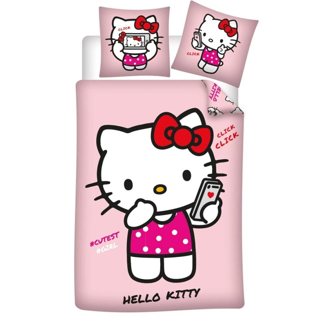 Hello Kitty Cutest Girl ágyneműhuzat 140×200cm, 65x65 cm