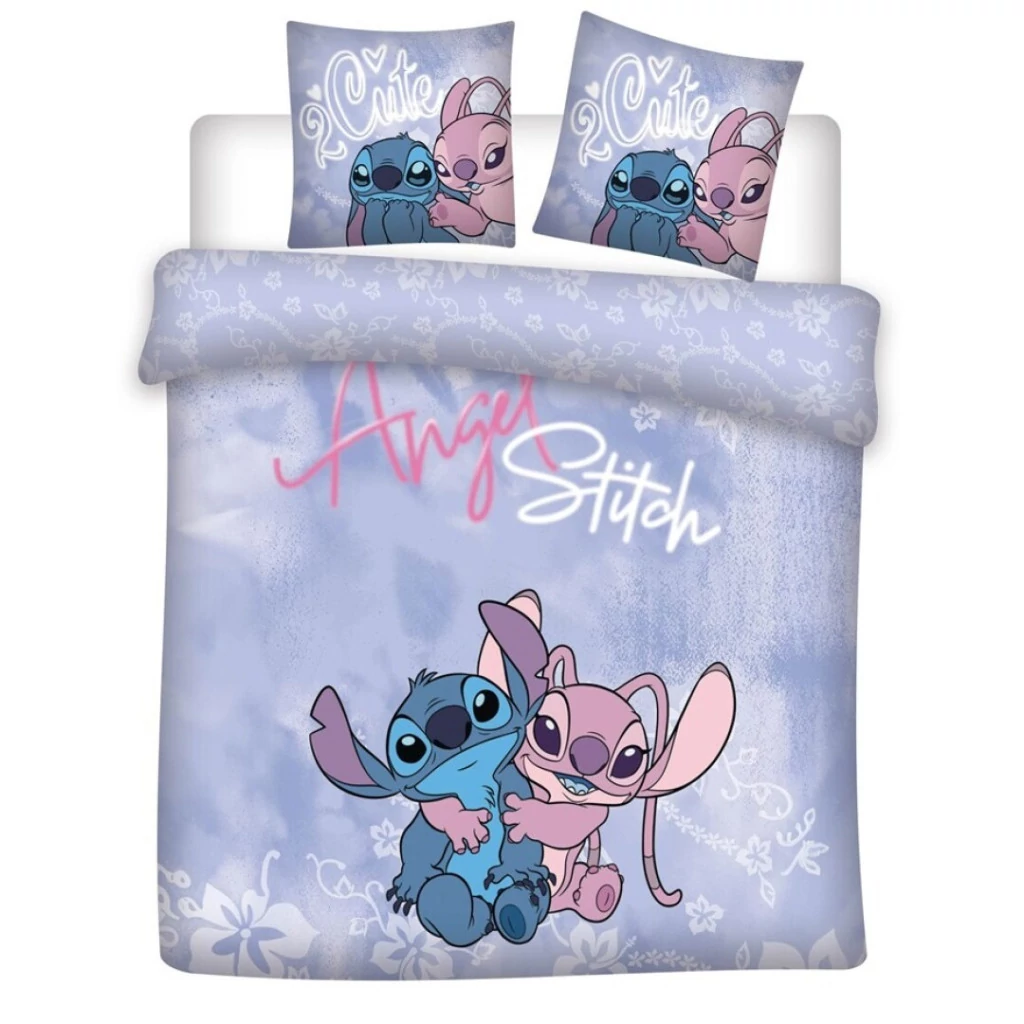 Disney Lilo és Stitch, A csillagkutya Cutie dupla, kétszemélyes ágyneműhuzat 200×200cm, 65x65 cm