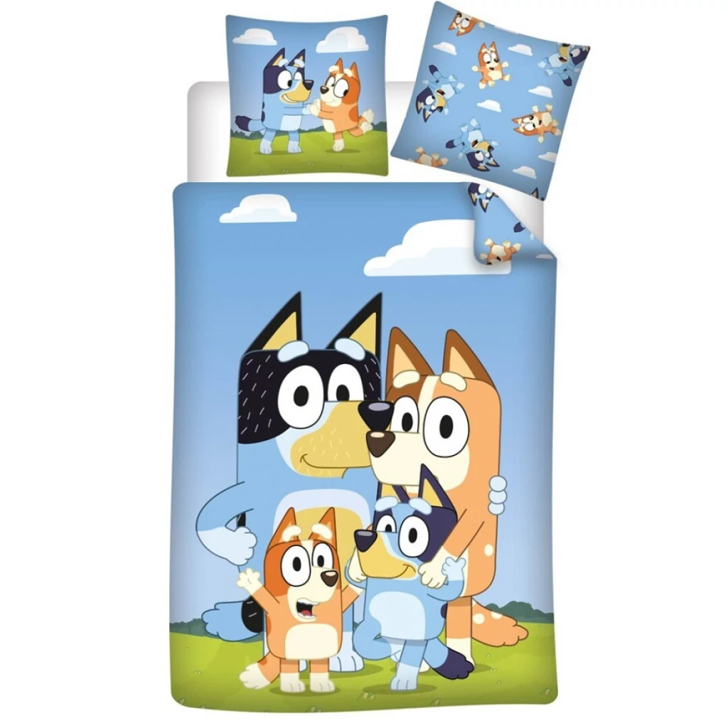 Bluey Hugging Heelers ágyneműhuzat 140×200cm, 65×65 cm