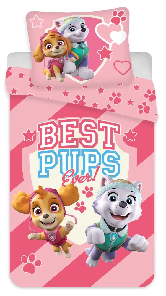 Mancs Őrjárat Best Pups gyerek, ovis ágyneműhuzat 100×140cm, 40×45 cm