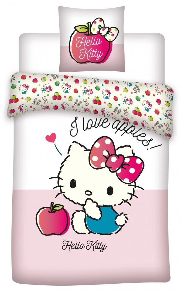 Hello Kitty gyerek, ovis ágyneműhuzat 100×135 cm, 40×60 cm
