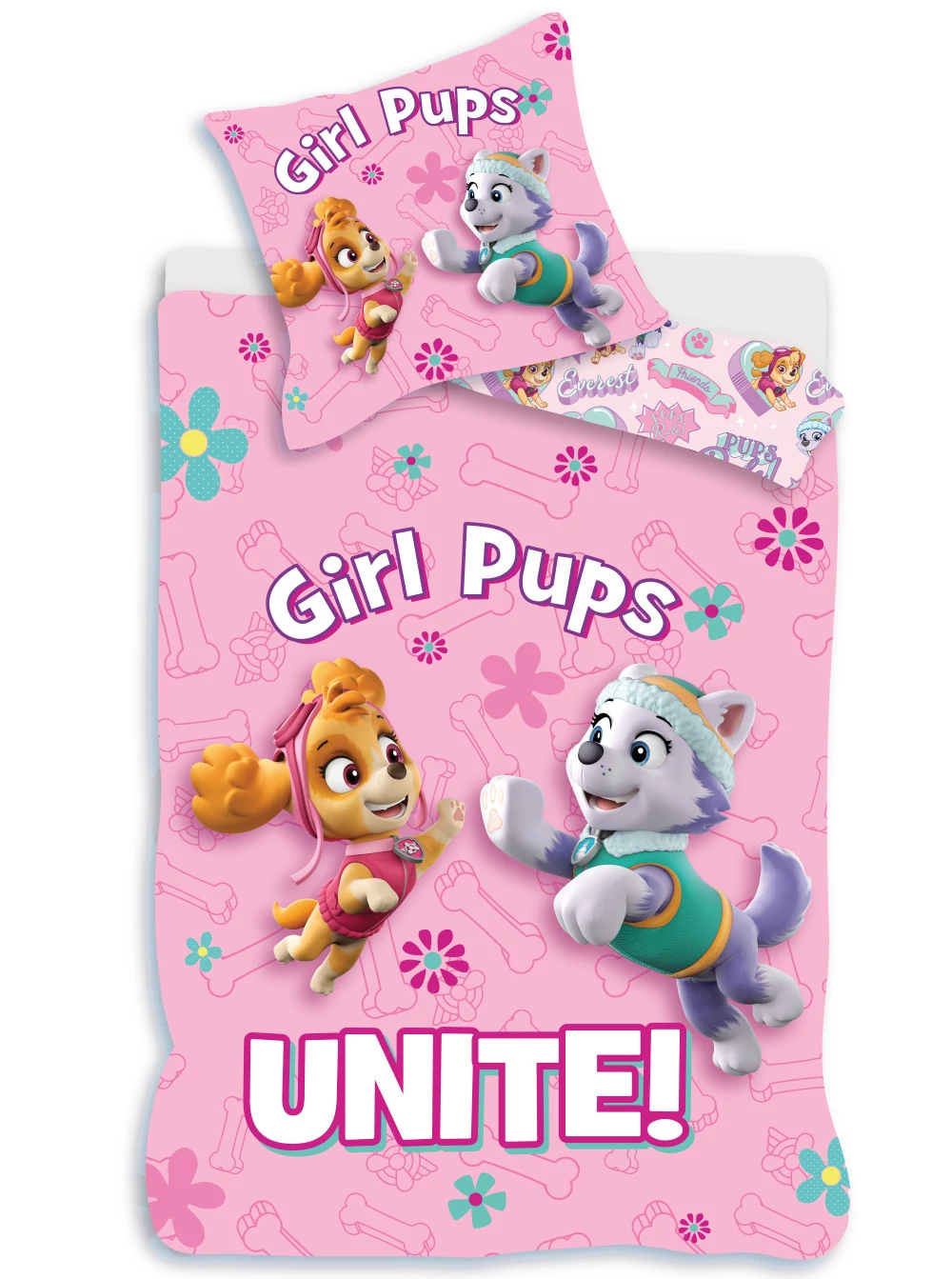 Mancs Őrjárat Girl Unite gyerek, ovis ágyneműhuzat 100×135cm, 40×60 cm