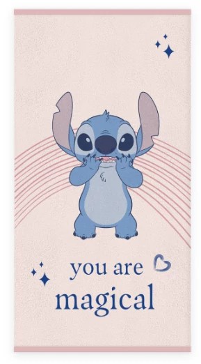 Disney Lilo és Stitch, A csillagkutya Magical fürdőlepedő, strand törölköző 60x120cm