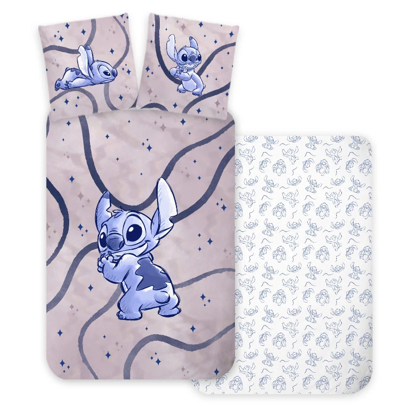 Disney Lilo és Stitch, A csillagkutya Stellar Waves gyerek, ovis ágyneműhuzat 100×135 cm, 40×60 cm