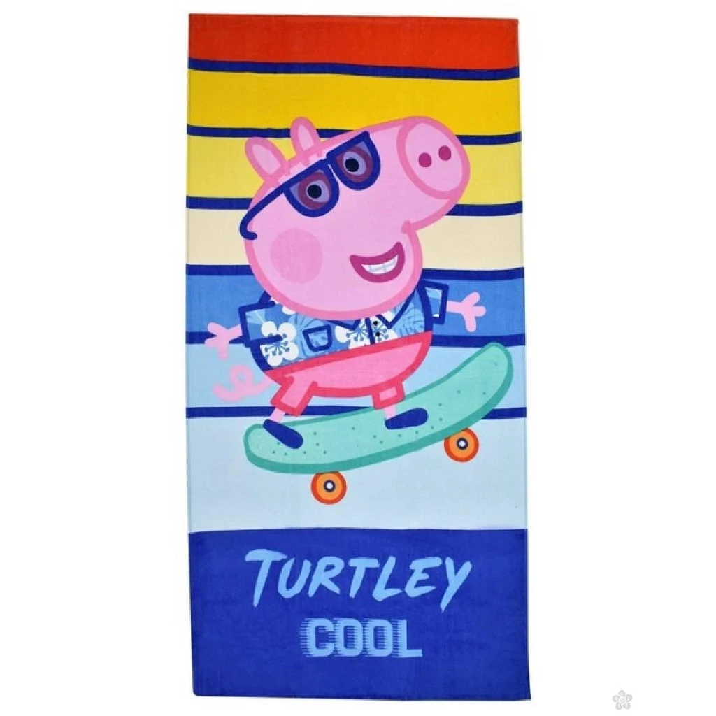 Peppa malac Turtley Cool fürdőlepedő, strand törölköző 70x140cm