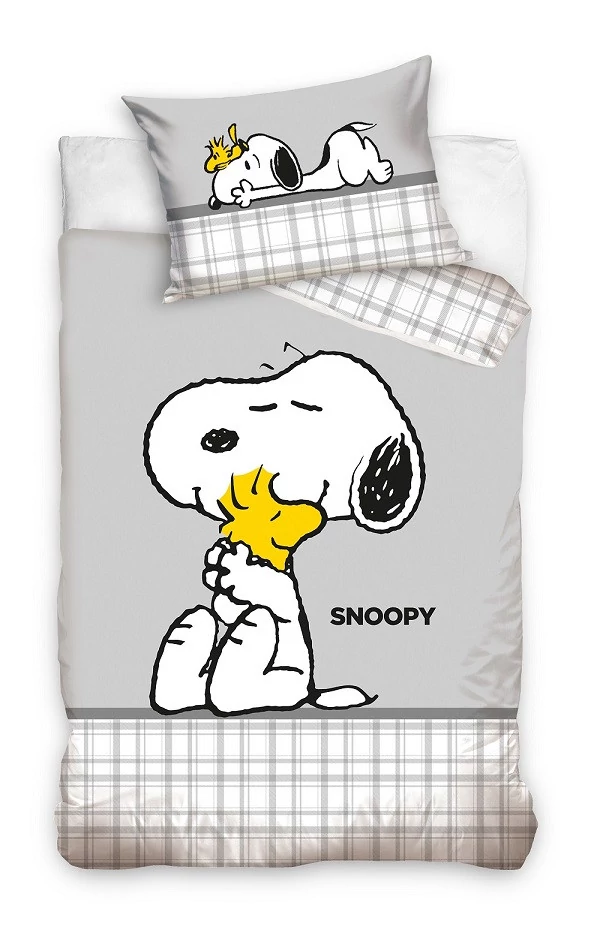 Snoopy & Woodstock gyerek, ovis ágyneműhuzat 100x135 cm, 40x60 cm
