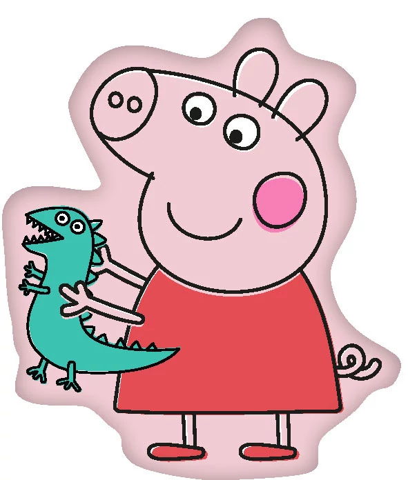 Peppa malac Dino formapárna, díszpárna 36x30 cm