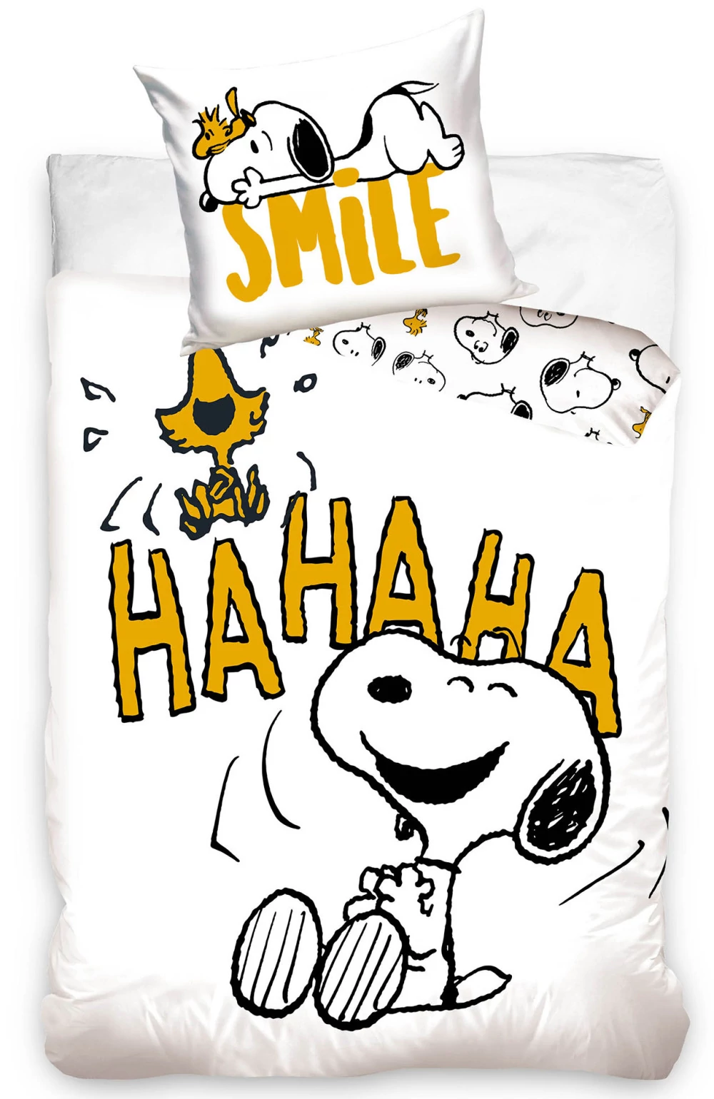 Snoopy Smile ágyneműhuzat 140×200cm, 70x90 cm