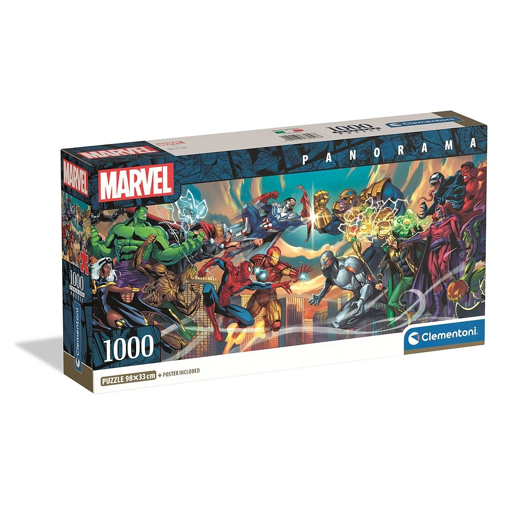 Bosszúállók VS Villains 1000 db-os panorama Compact puzzle Clementoni
