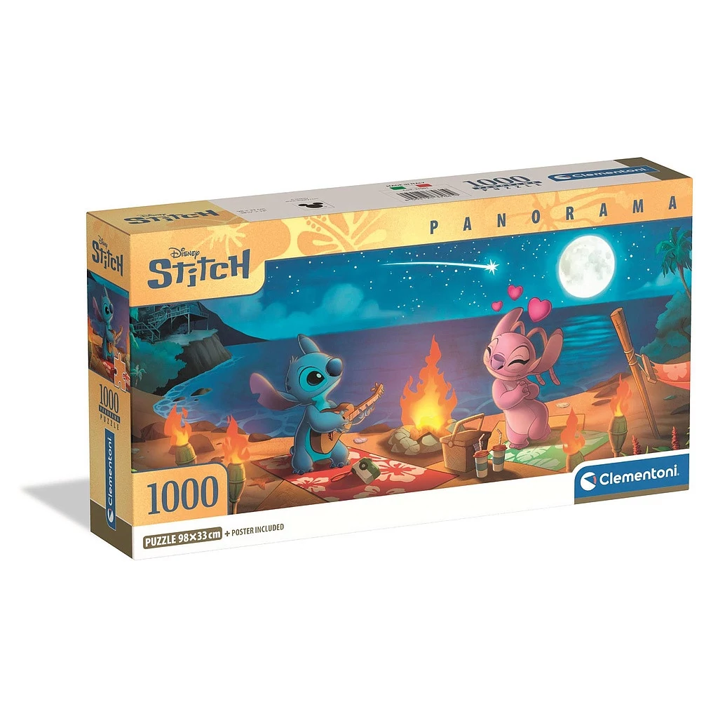 Disney Lilo és Stitch, A csillagkutya 1000 db-os panorama Compact puzzle Clementoni