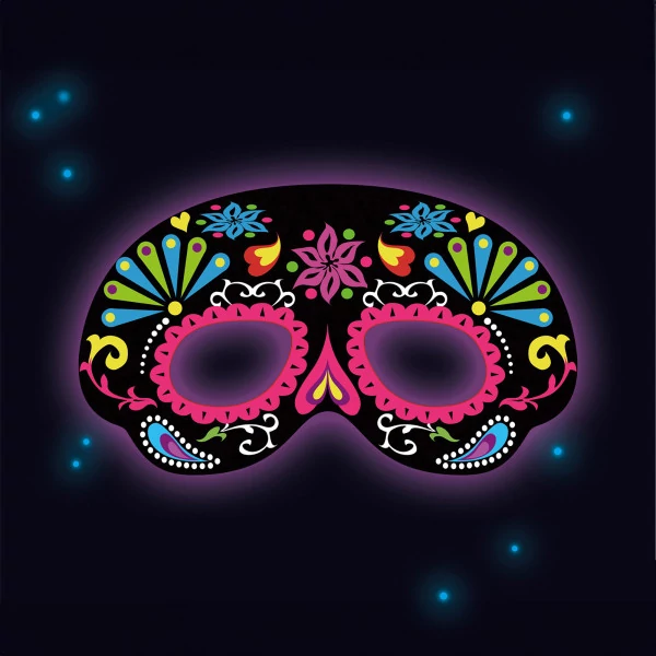 Világító Dark színes műanyag maszk 19x11 cm