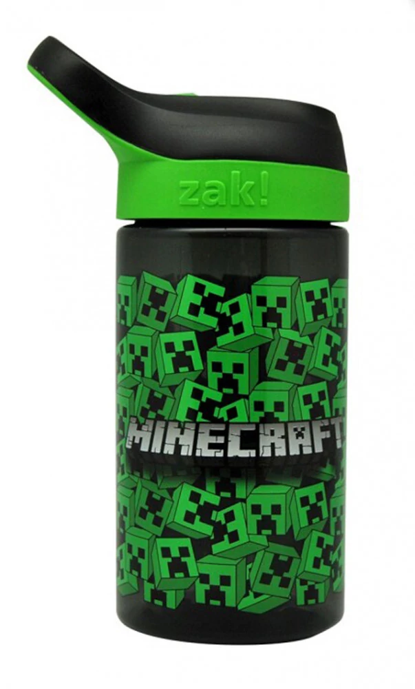 Minecraft műanyag szívószálas kulacs 473 ml