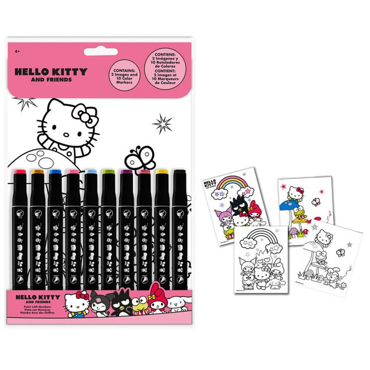 Hello Kitty Friends számos színező
