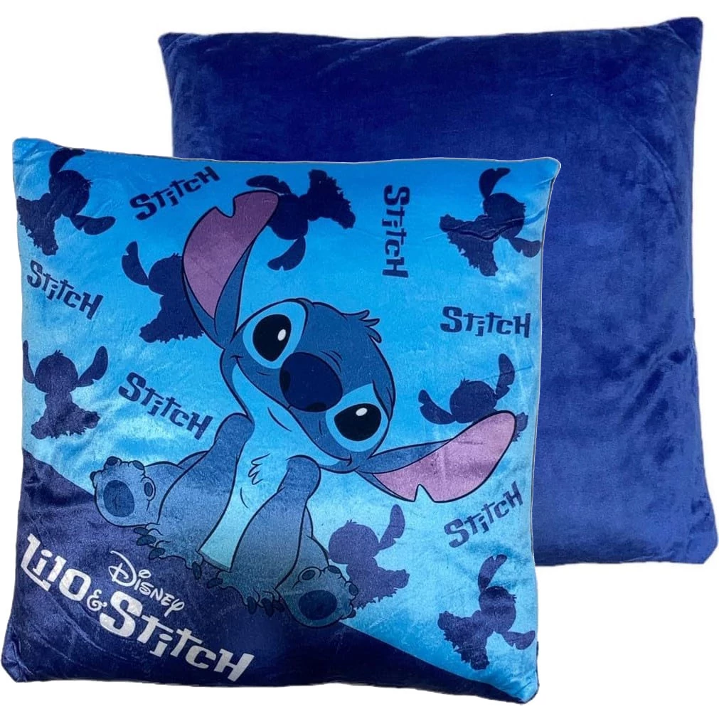 Disney Lilo és Stitch, A csillagkutya Happy párna, díszpárna 38x38 cm Velúr