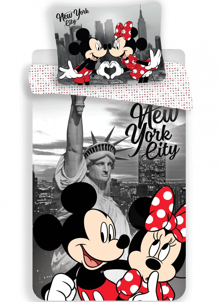 Disney Minnie New York ágyneműhuzat 140×200cm, 70×90 cm microfibre