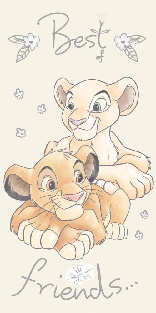 Disney Az Oroszlánkirály Simba & Nala fürdőlepedő, strand törölköző 70*140cm
