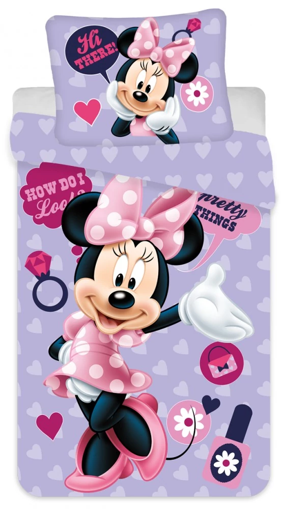 Disney Minnie Pretty Things ágyneműhuzat 140×200cm, 70×90 cm microfibre