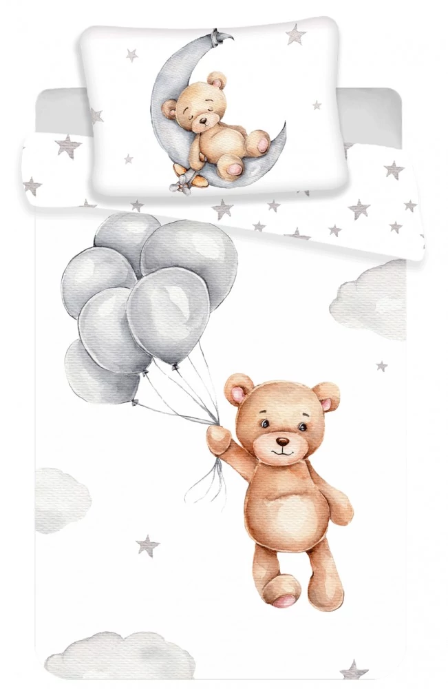 Maci Teddy Balloon gyerek, ovis ágyneműhuzat 100×135cm, 40×60 cm