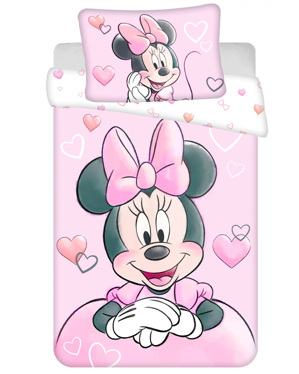 Disney Minnie Powder Pink gyerek, ovis ágyneműhuzat 100×135 cm, 40×60 cm
