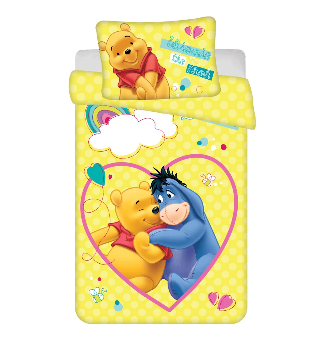 Disney Micimackó Smile gyerek, ovis ágyneműhuzat 100×135 cm, 40×60 cm