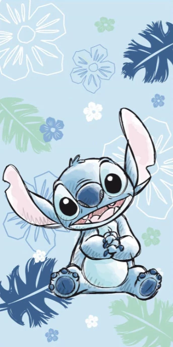 Disney Lilo és Stitch, A csillagkutya Ohana Blue fürdőlepedő, strand törölköző 70x140cm