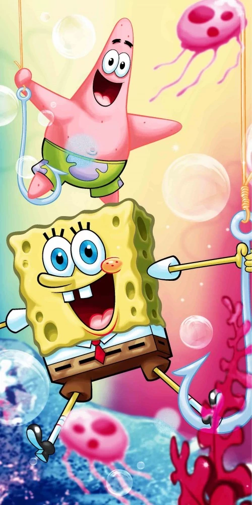SpongyaBob Bubble fürdőlepedő, strand törölköző 70x140cm