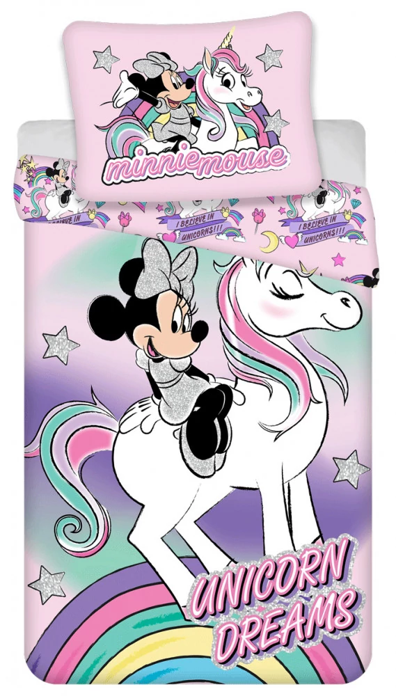 Disney Minnie Unicorn Dreams ágyneműhuzat 140×200cm, 70×90 cm