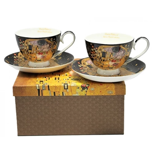 Porceláncsésze+alj,2 személyes,250ml,Klimt:The Kiss, P.P.W8KL356-22383