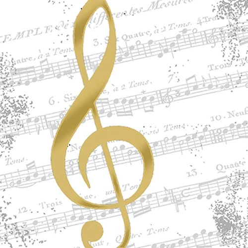 I Love Music gold papírszalvéta 33x33cm,20db-os, PPD.C1333072