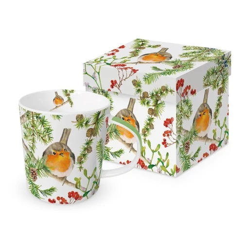 Porcelánbögre 0,4l, dobozban, Robin in Tree, PPD.604555