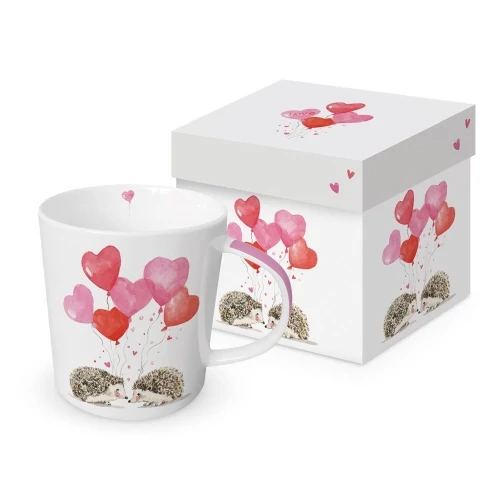 Porcelánbögre 0,35L dobozban, Hedgehogs in Love, PPD.160302178