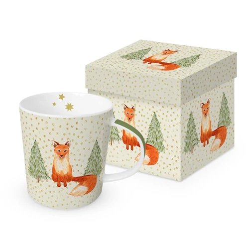 Porcelánbögre 0,4l dobozban, Snowflakes & Fox, PPD.360302839