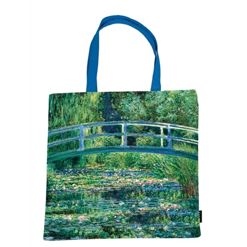 Textil bevásárlótáska 38x40cm, polyester, Monet: Híd a tavirózsák felett, FRI.12736