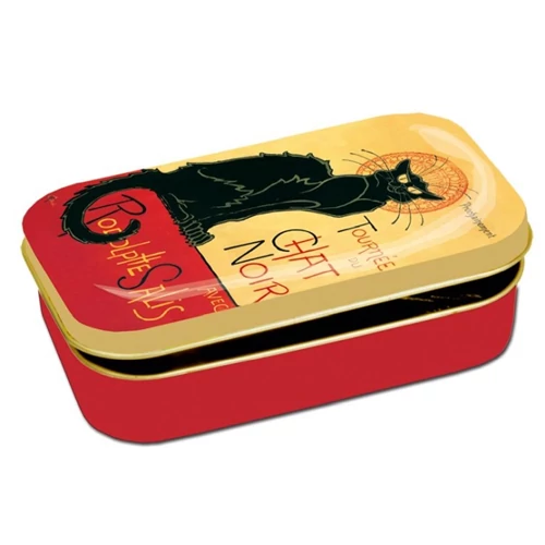 Fémdoboz 10x2x6,2cm, Chat Noir, FRI.19431