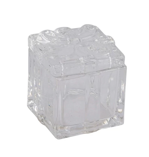 Négyzetes csomag üvegdobozka, 6x6x7cm, Geh.22506015