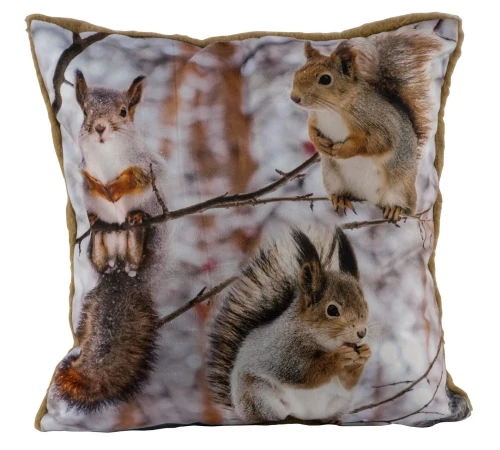 Párna töltelékkel 45x45cm, polyester, mókusos, Geh.22506163