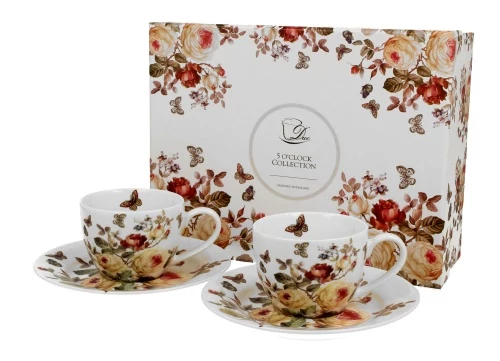 Porceláncsésze+alj ,110 ml,2 személyes, dobozban, Zahra, D.G.24272