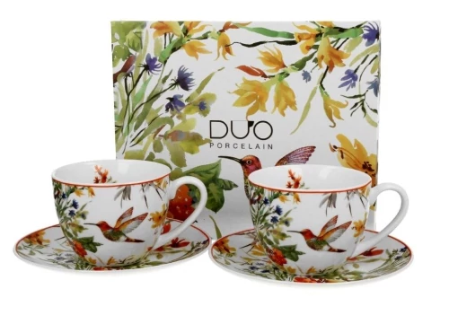 Porceláncsésze+alj, 270ml, 2 személyes, dobozban, Linnea, D.G.28348